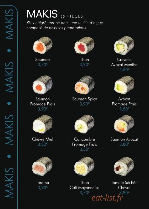 Frenchy sushi — carte page 2