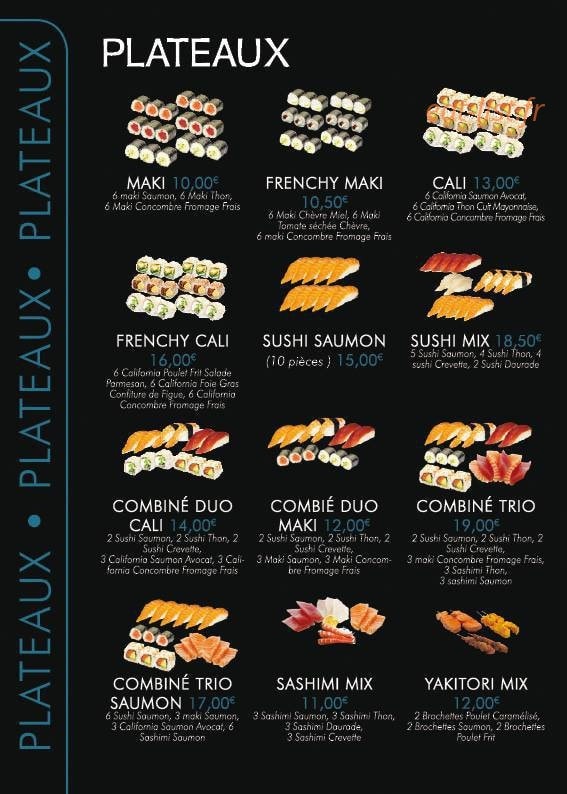 Frenchy sushi — carte page 7