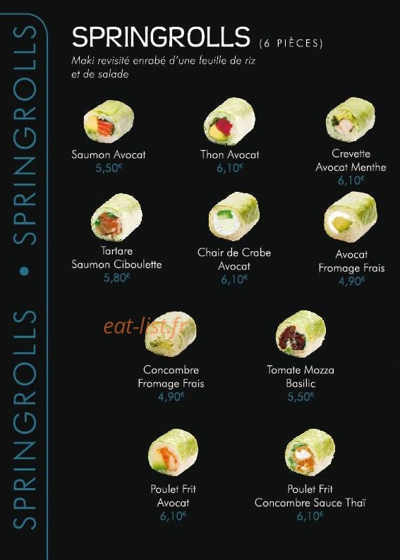 Frenchy sushi — carte page 4