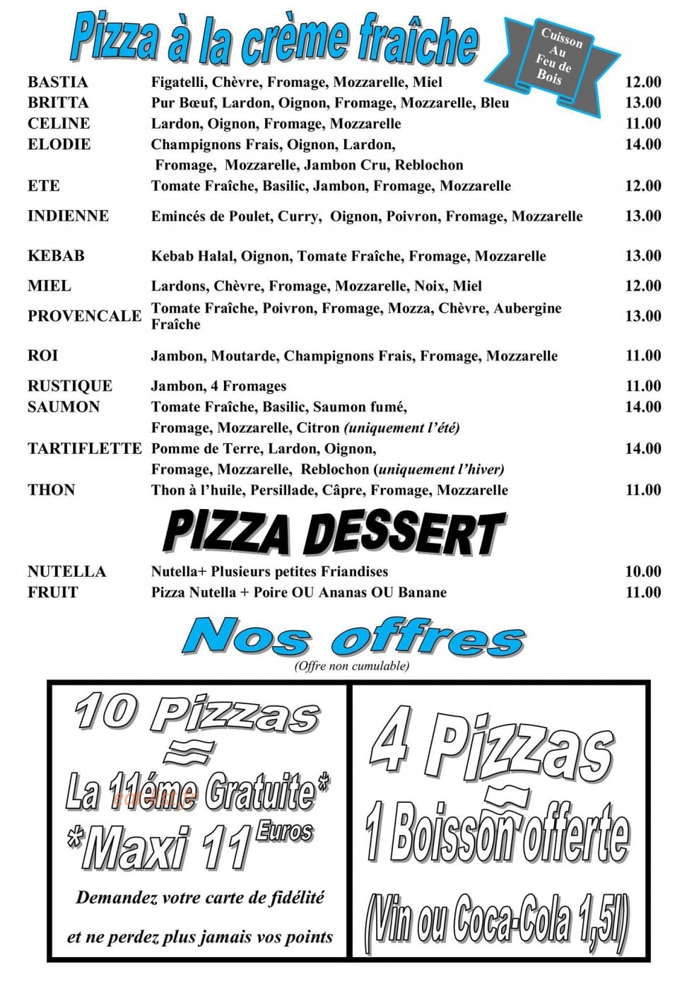 Soirée pizza — carte page 2