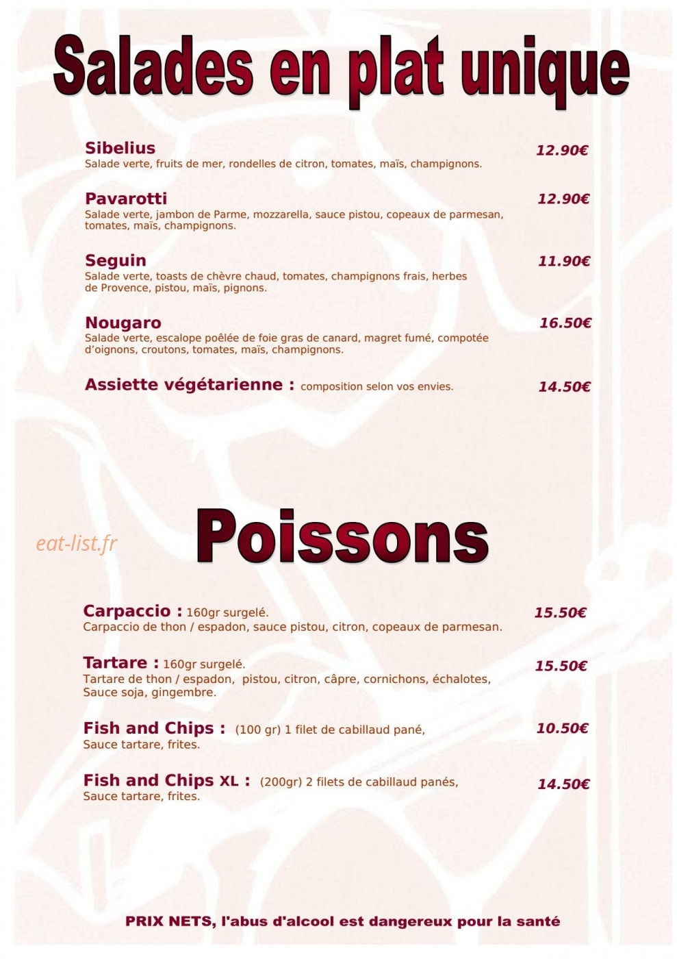 Le Boeuf Chantant — carte page 3
