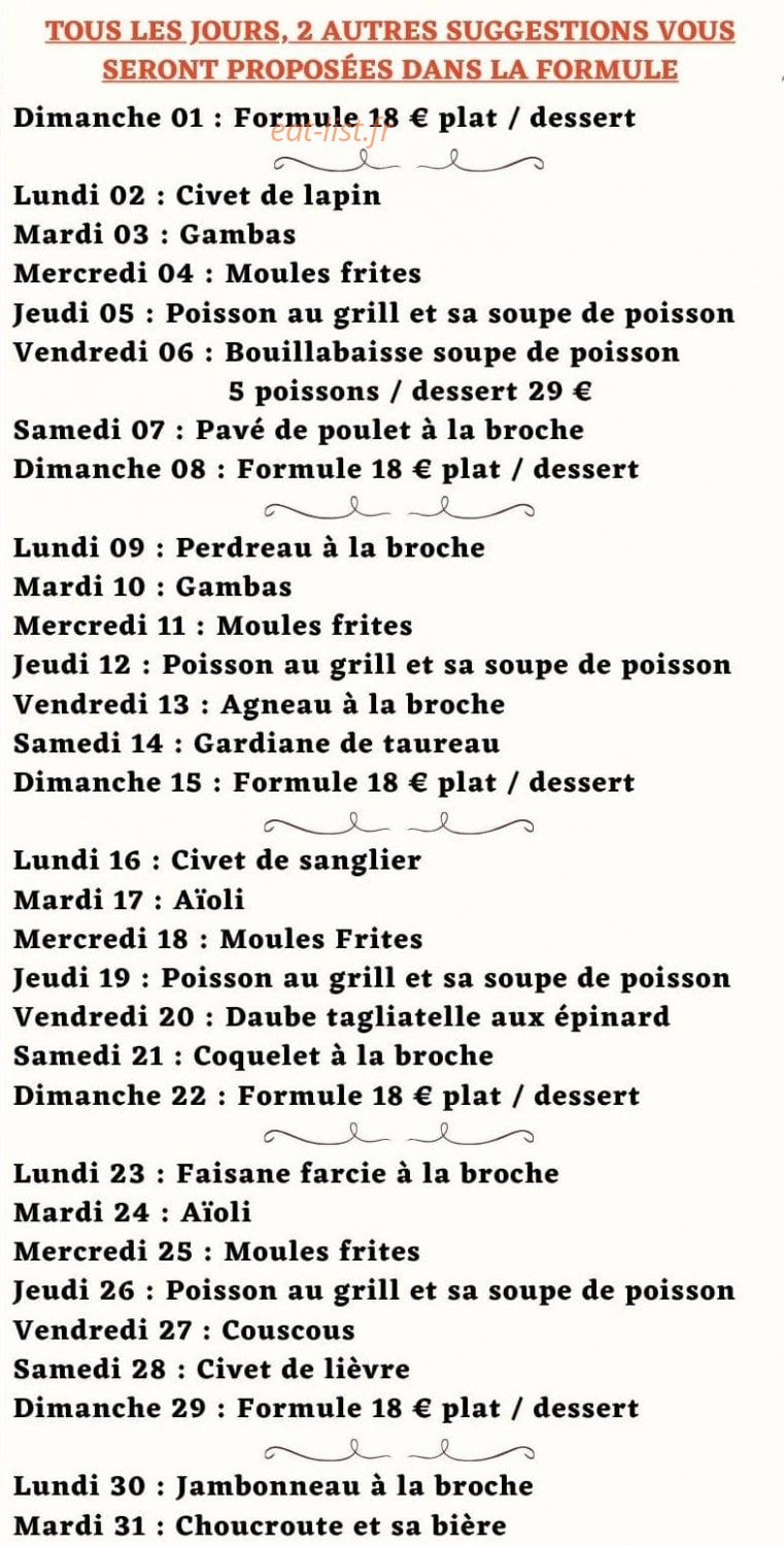 Chez Claudélina — carte page 4
