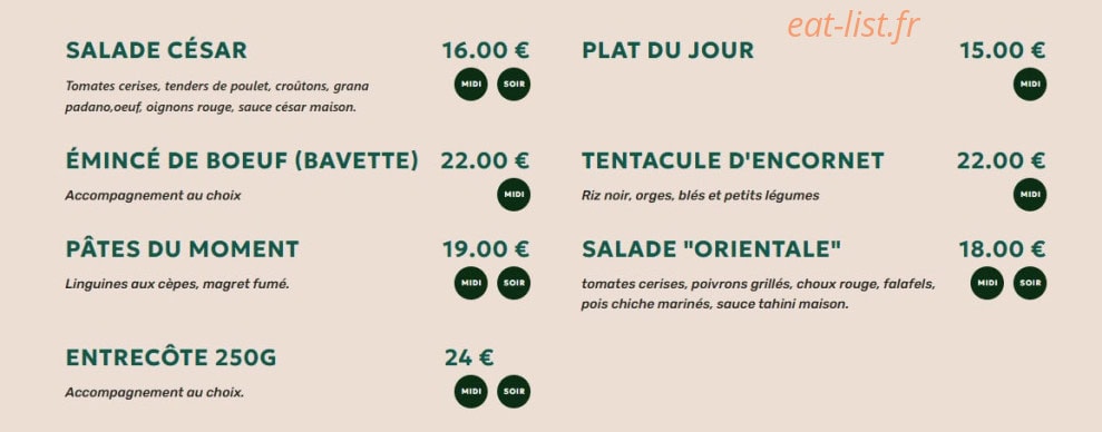 Bistro Burger — carte page 4