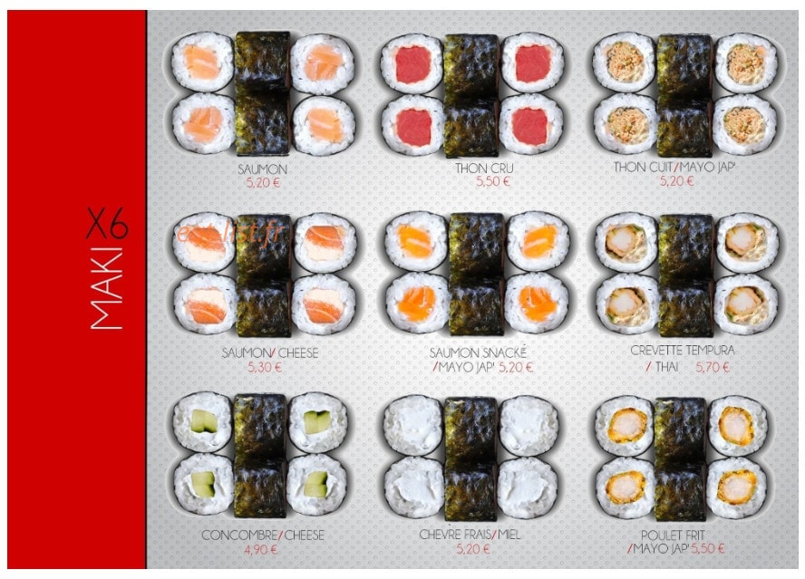 L'atelier Sushi — carte page 3