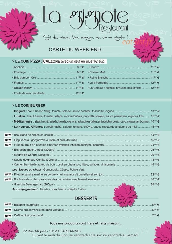 La Grignote — carte page 1