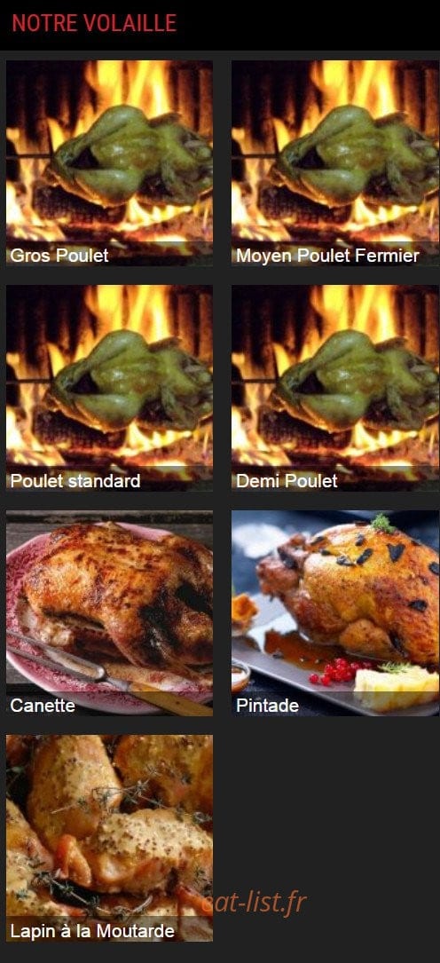 Carte et menu de La Rotisserie à Gardanne — les volailles