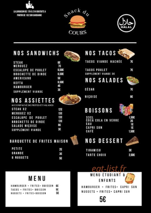 Snack du cours — carte page 2
