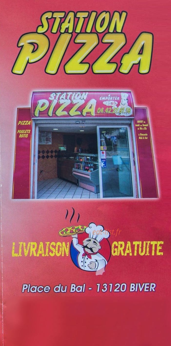 Station pizza — carte page 1