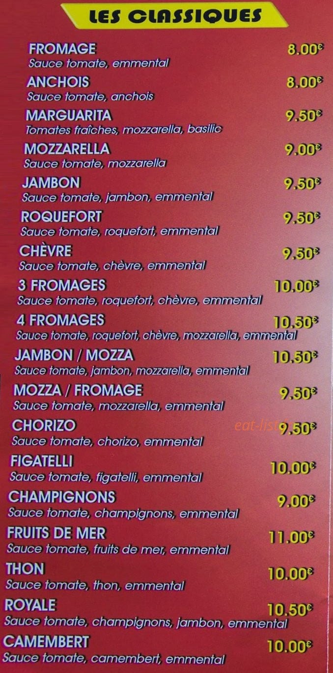 Station pizza — carte page 2