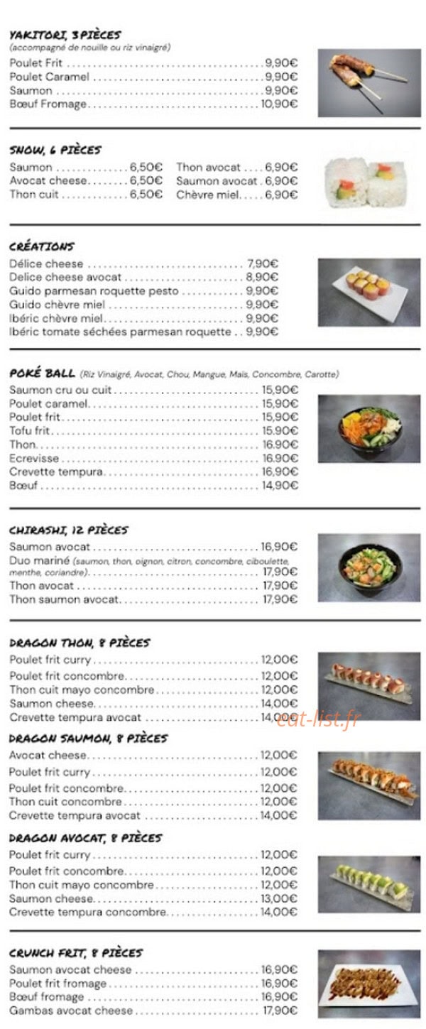 Carte et menu de Sushi et noodles à Gardanne — Les créations, pokébowls, ...