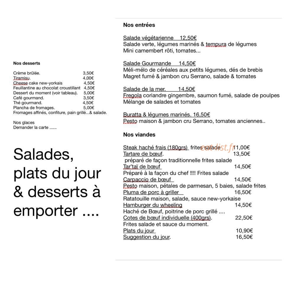 Le Wheeling Café — carte page 1