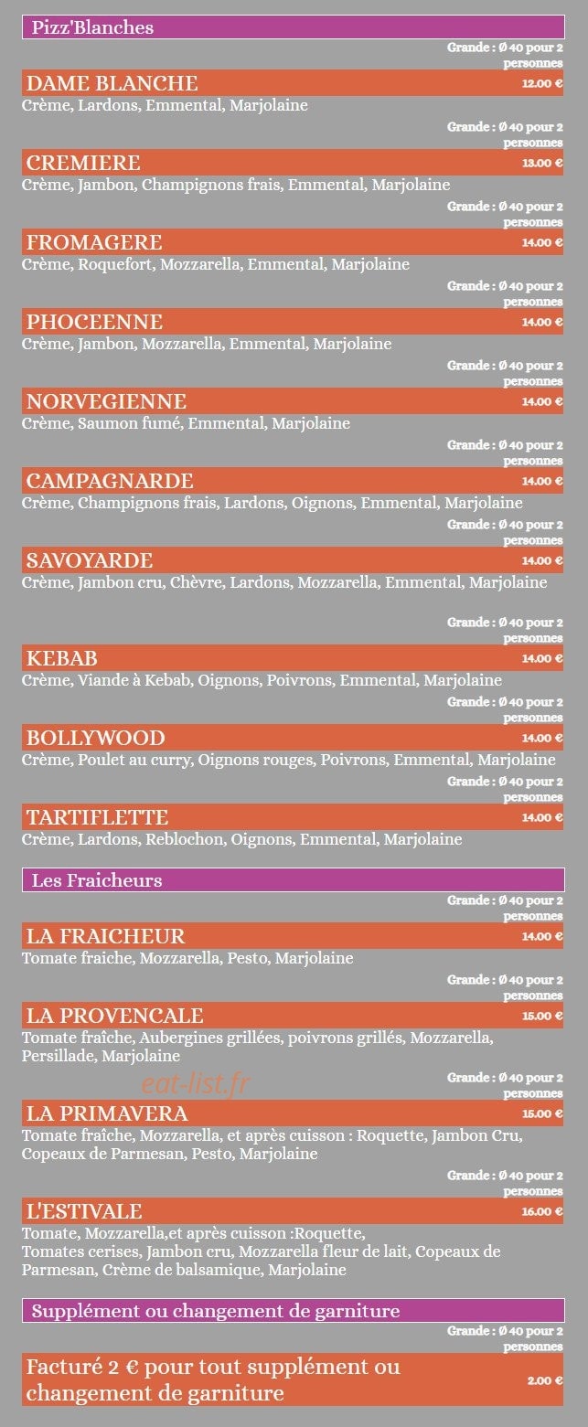 Ô Grain de Pizz' — carte page 4