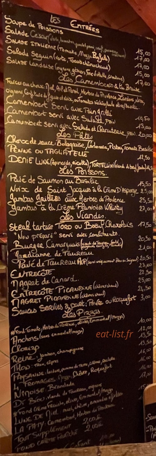 Le Resto du Paty — carte page 1