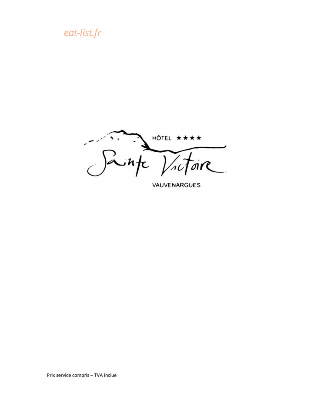 Hôtel Sainte Victoire — carte page 1