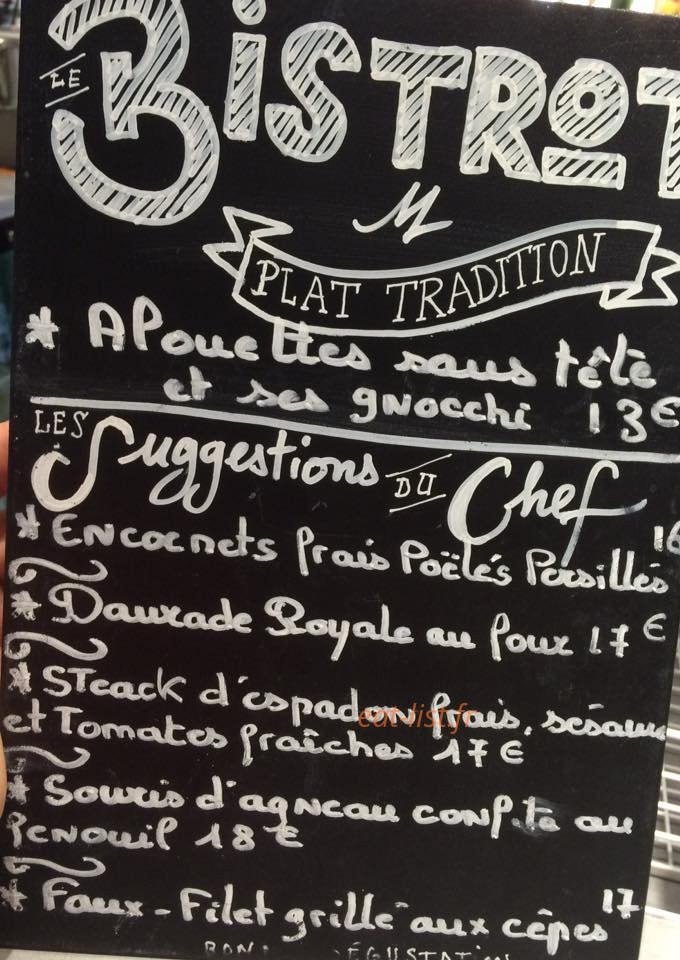 Bistrot M — carte page 1