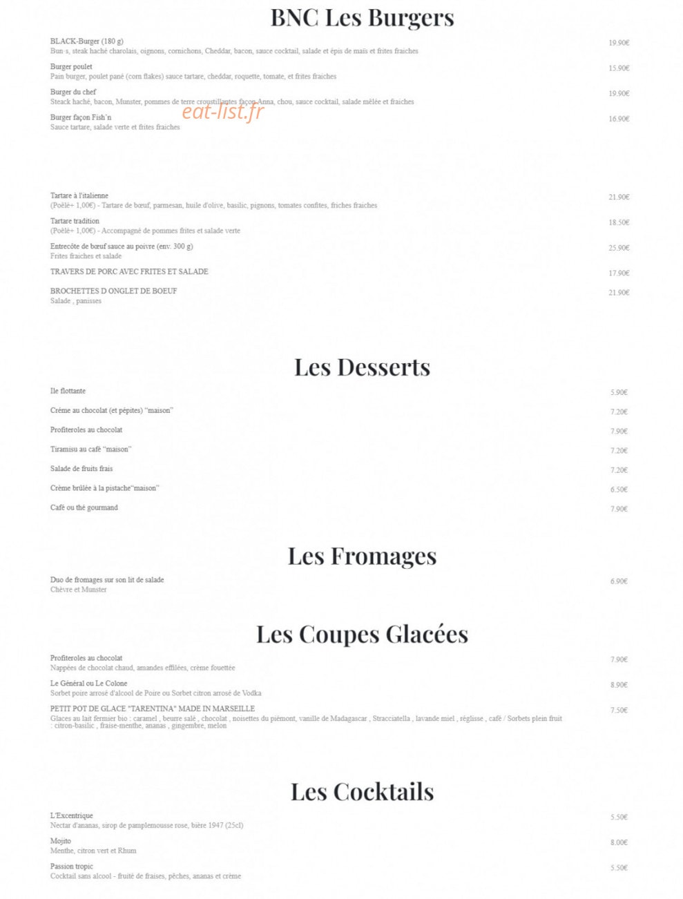 Brasserie K — carte page 2