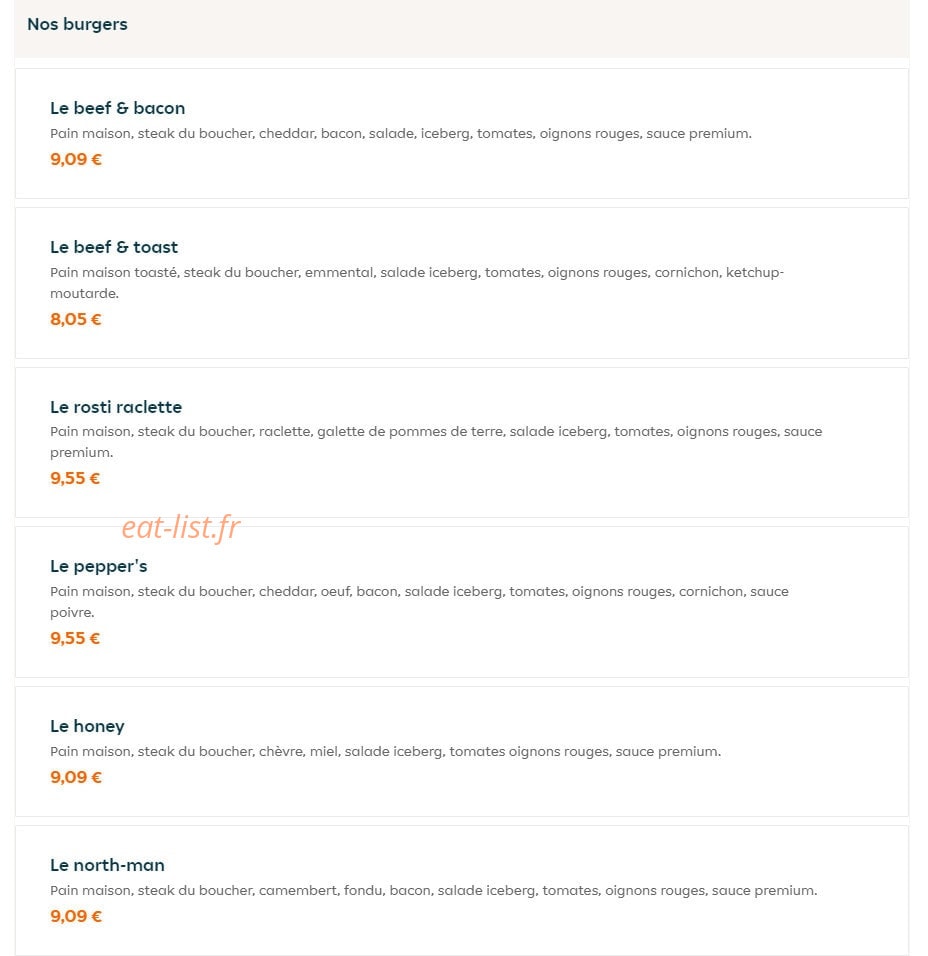 Burger Avenue — carte page 4