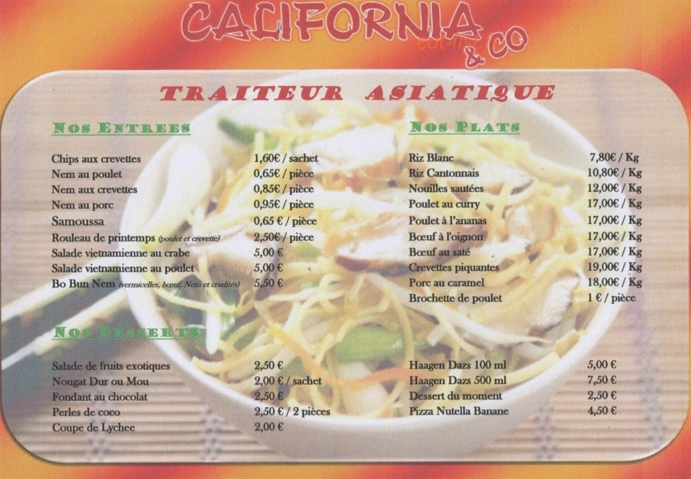 California & Co — carte page 1
