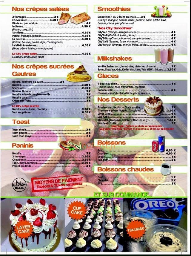 Crêperie City Fruits — carte page 2