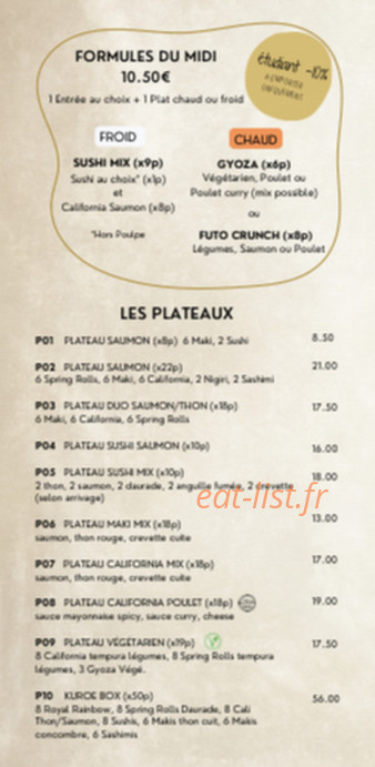 Kuroe Artisan Sushi — carte page 5