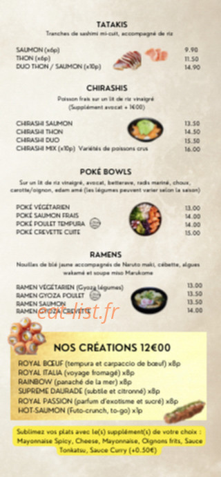 Kuroe Artisan Sushi — carte page 4