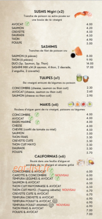 Kuroe Artisan Sushi — carte page 3