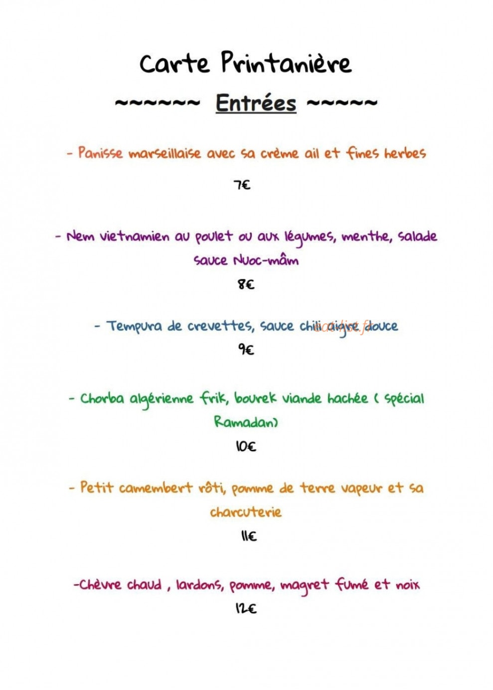 L'Arlequin — carte page 1