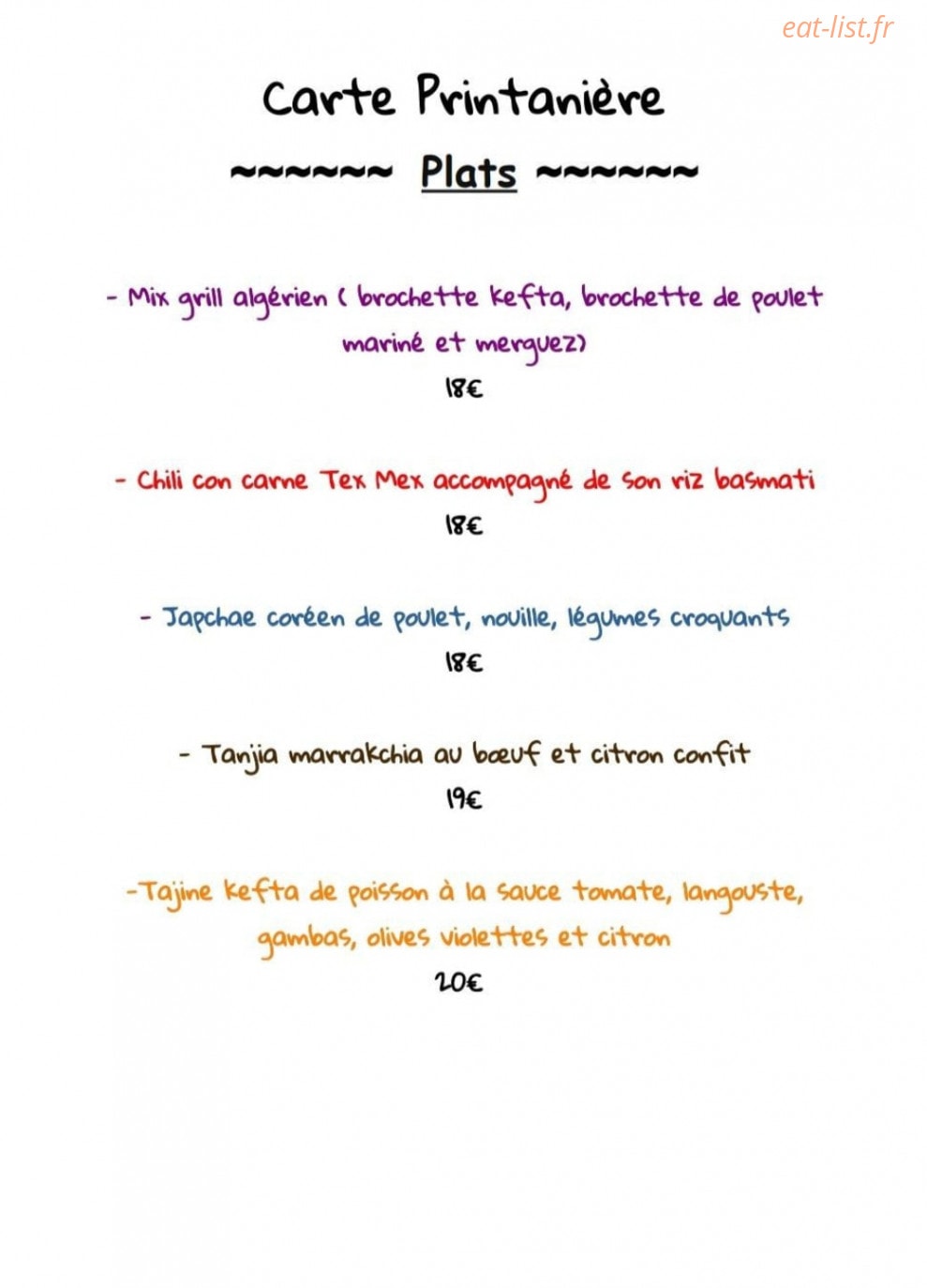 L'Arlequin — carte page 2