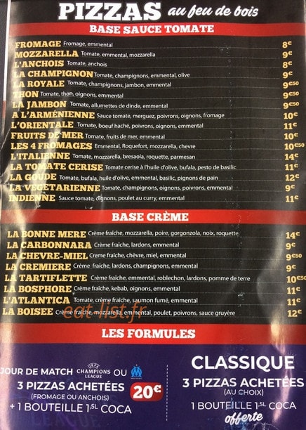 L'escale restaurant pizzeria — carte page 3