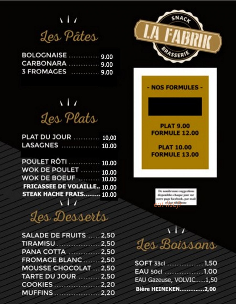 La Fabrik — carte page 2