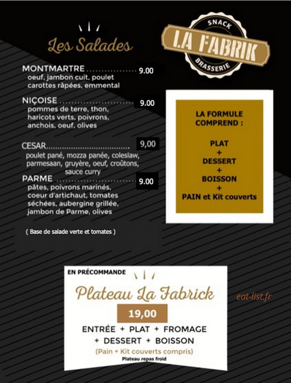 La Fabrik — carte page 1