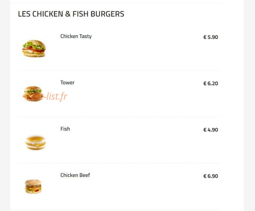La Zone Burger — carte page 4