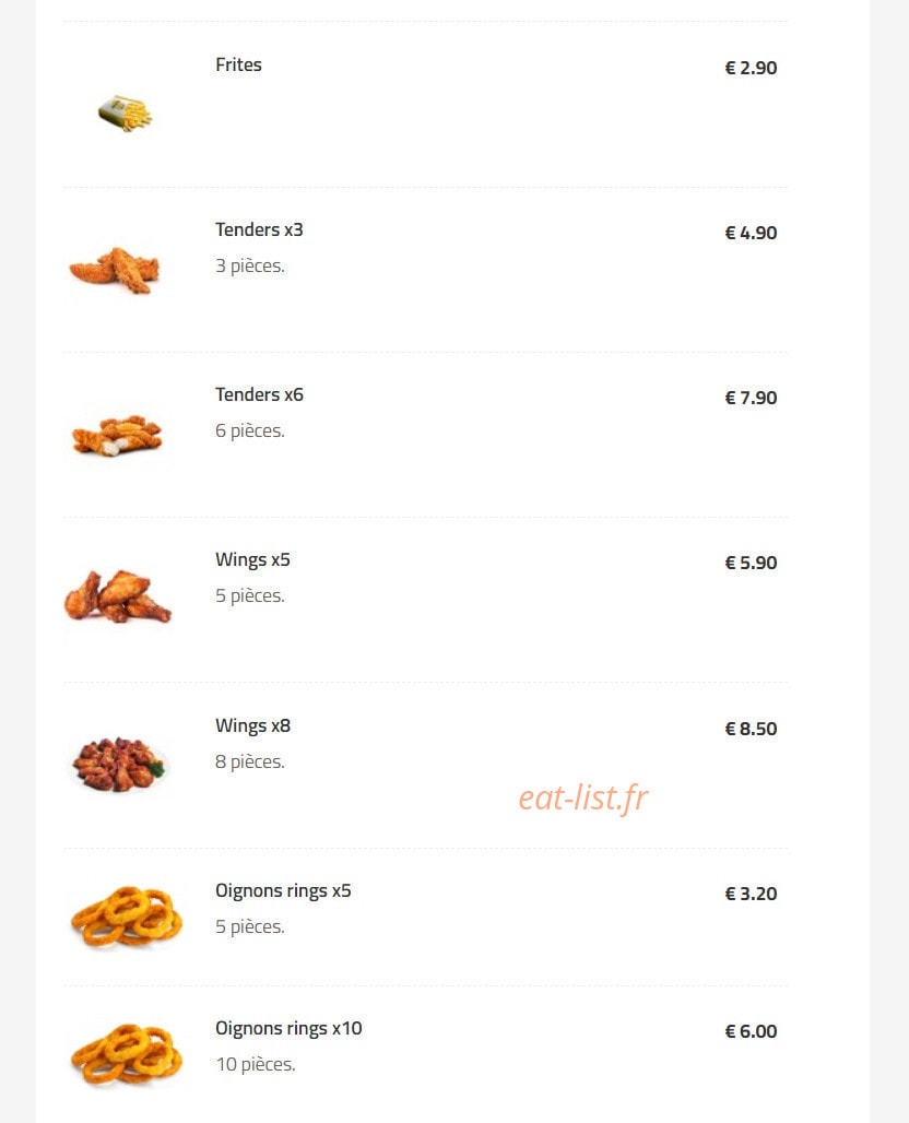La Zone Burger — carte page 7