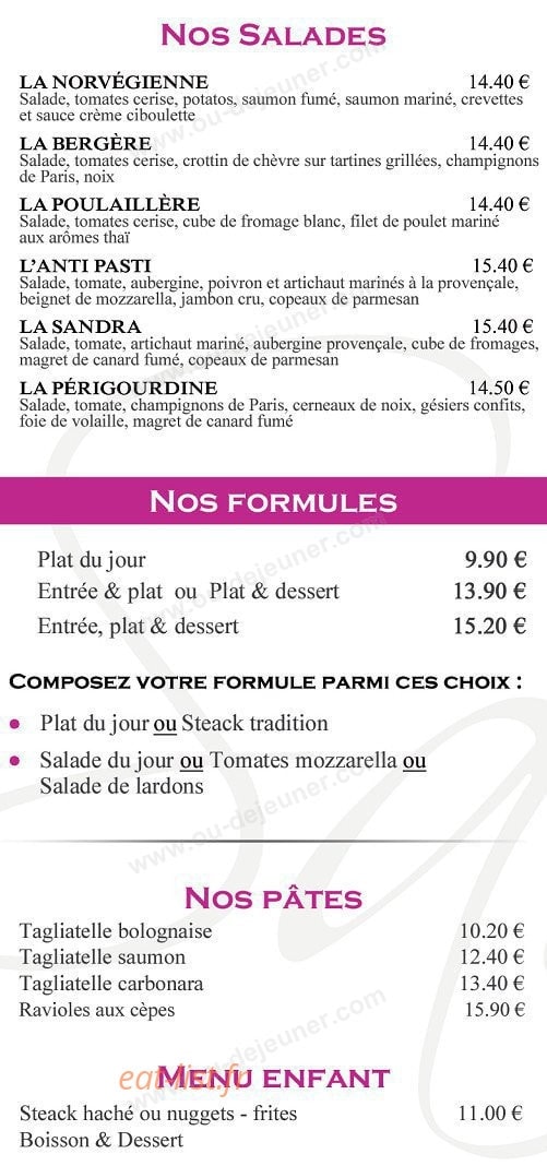 Le Sandra — carte page 1