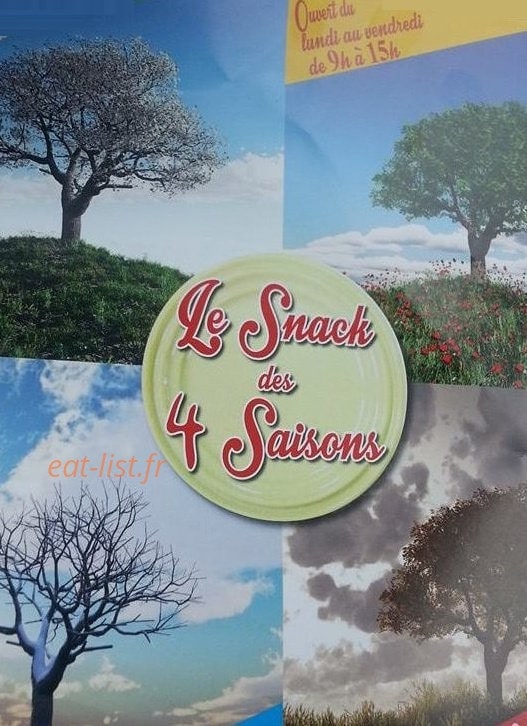 Le Snack des 4 saisons — carte page 1