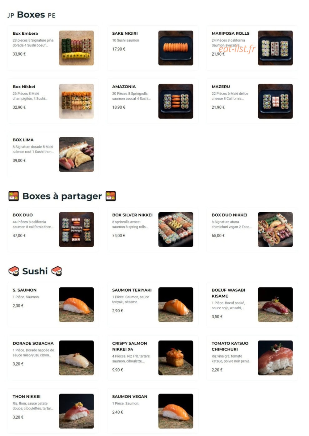 NKI sushi — carte page 2