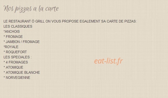 Ô Grill'On — carte page 6