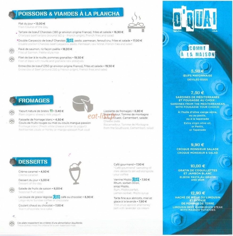 O Quai — carte page 2