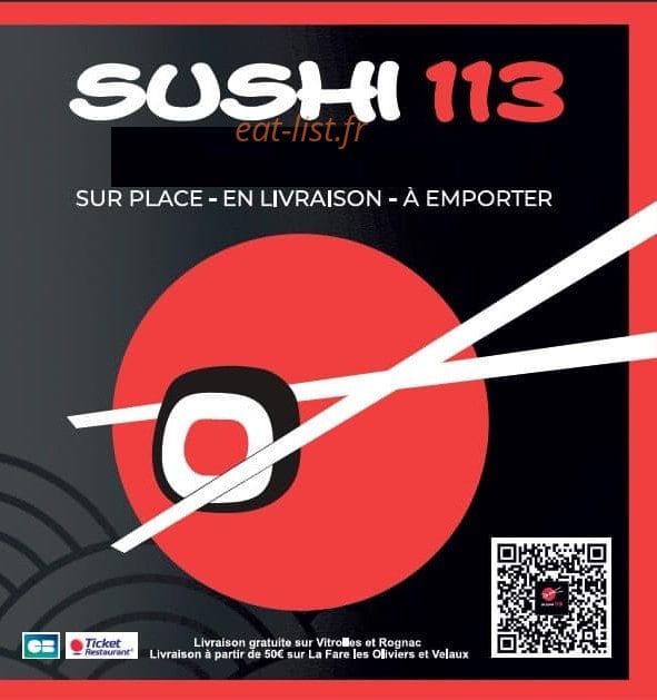 Sushi 113 — carte page 1