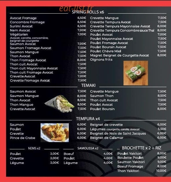 Sushi 113 — carte page 2