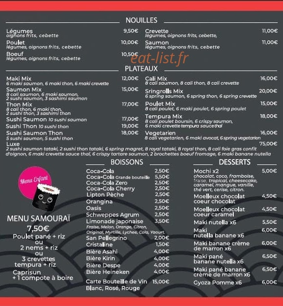 Sushi 113 — carte page 3