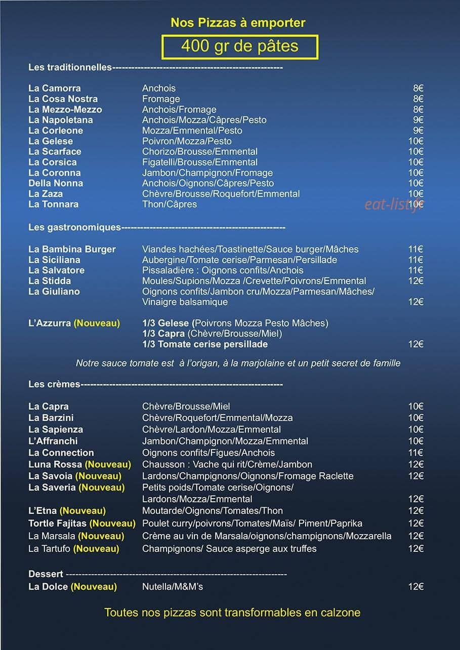 Pizza Connection — carte page 1