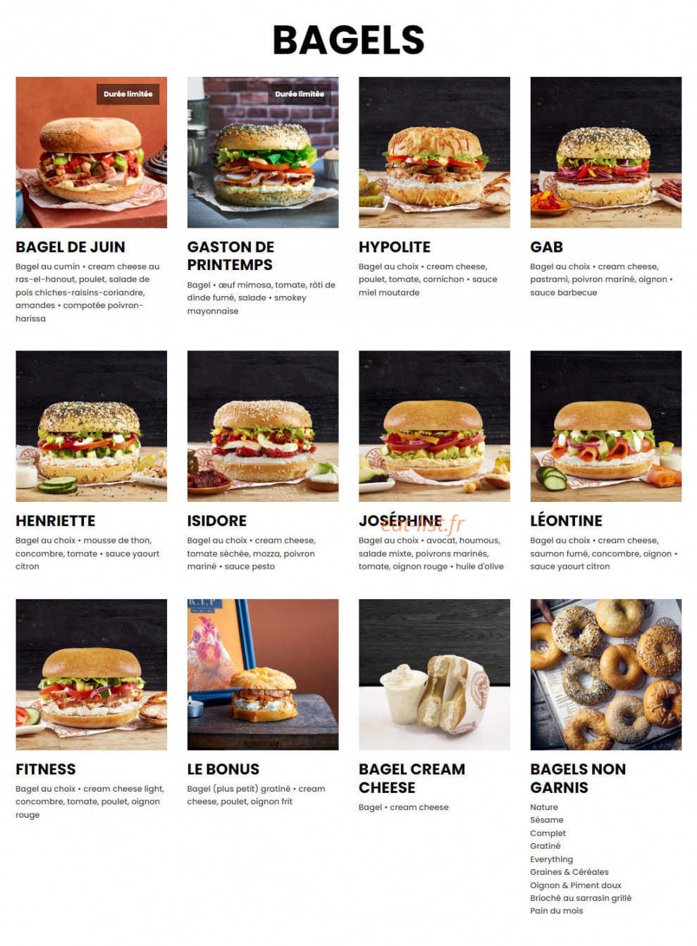 Bagelstein — carte page 1