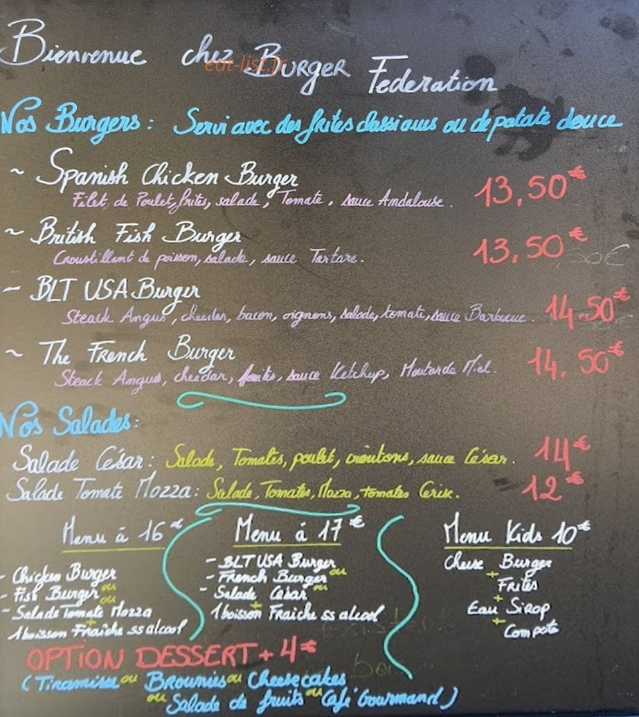 Bistrot Provence — carte page 1
