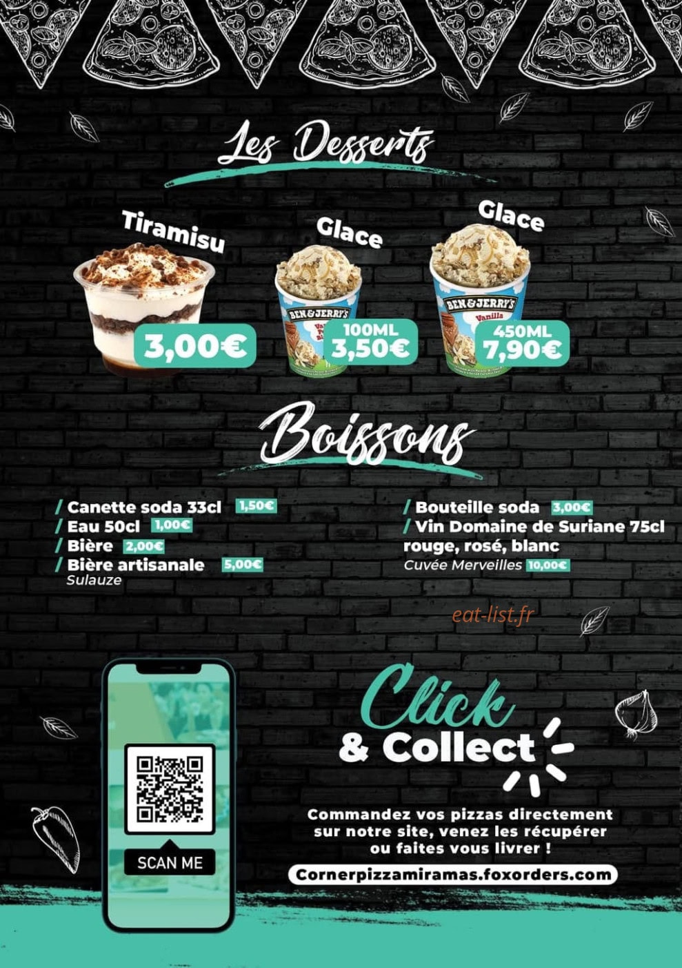 Corner Pizza — carte page 4