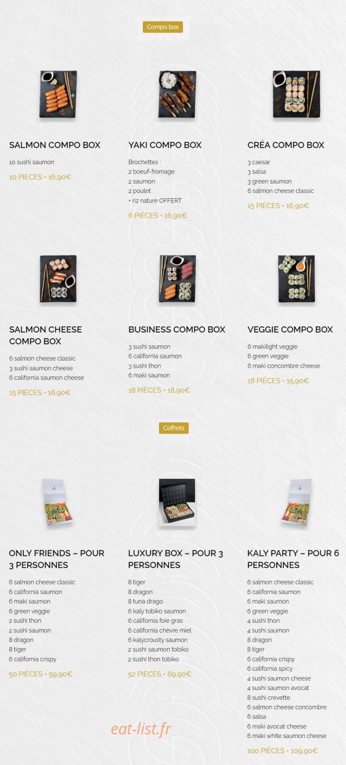 Kaly Sushi — carte page 2
