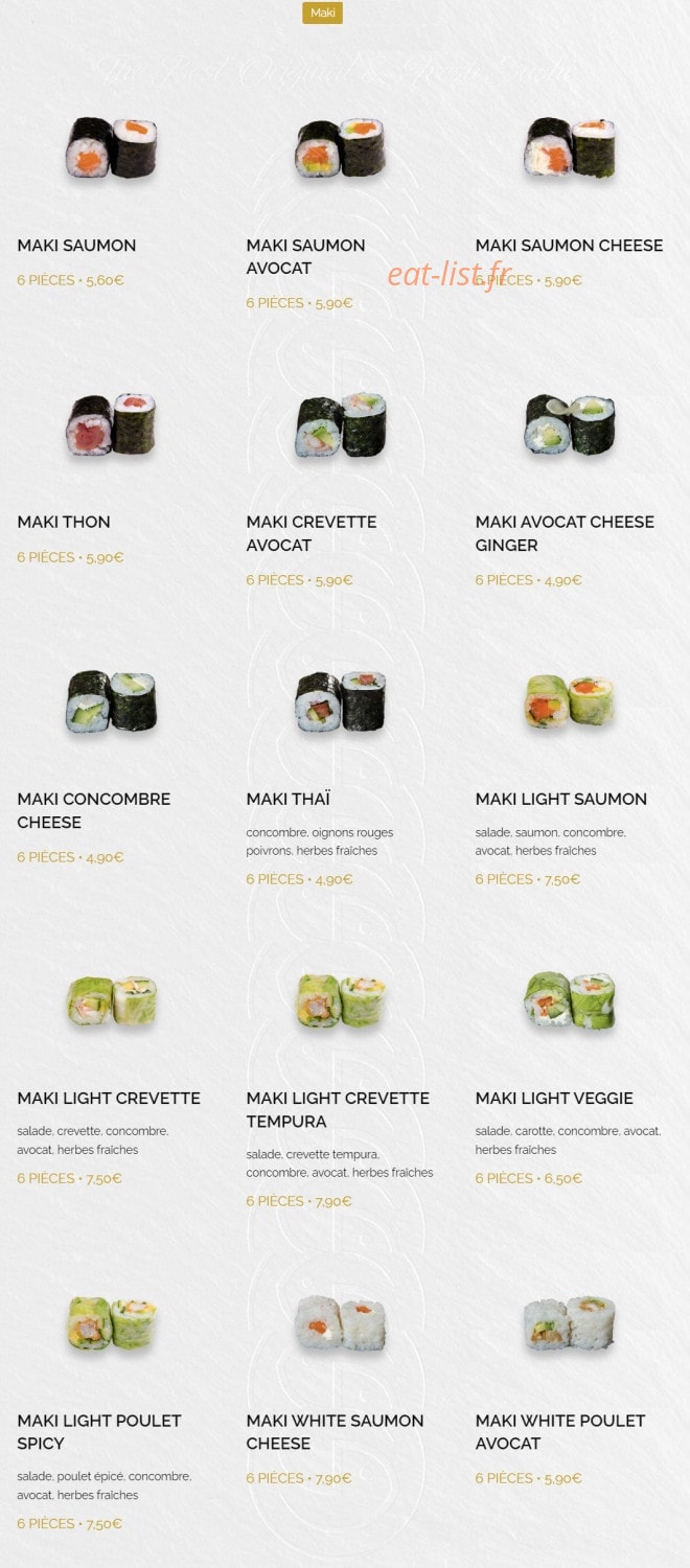Kaly Sushi — carte page 8