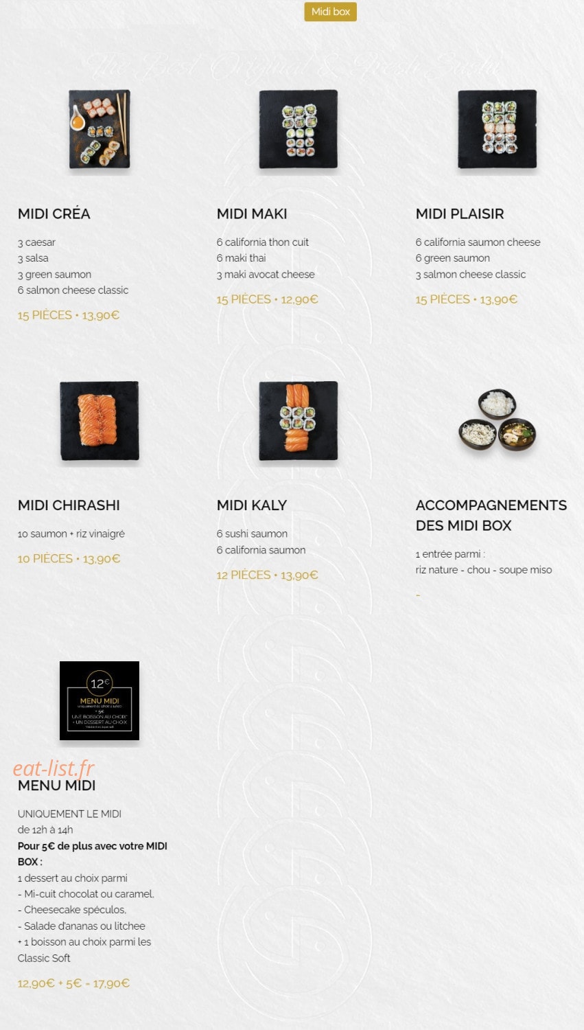 Kaly Sushi — carte page 1