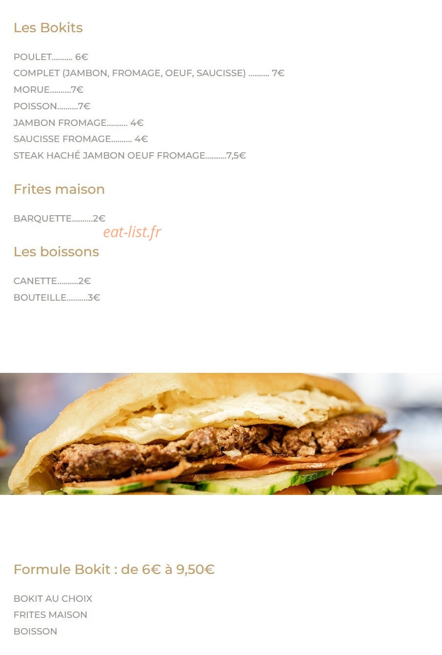 La Bokiterie — carte page 2