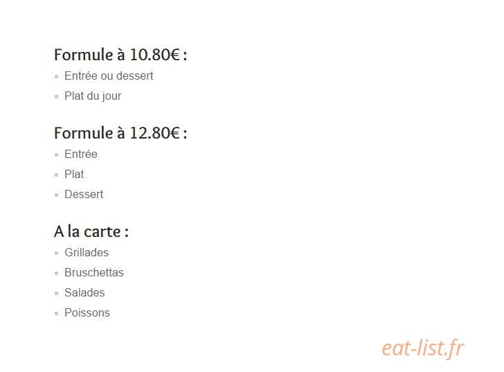 Le Vanille — carte page 1